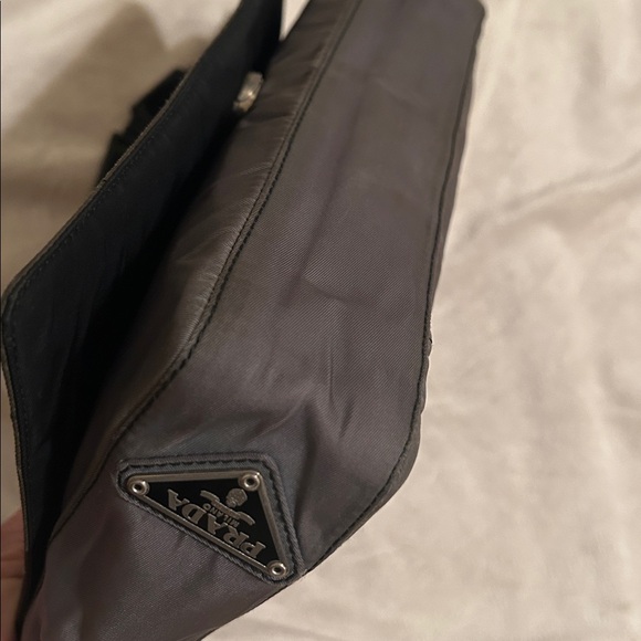 Prada Gray Nylon Black Link Strap Shoulder Bag - Picture 9 of 15